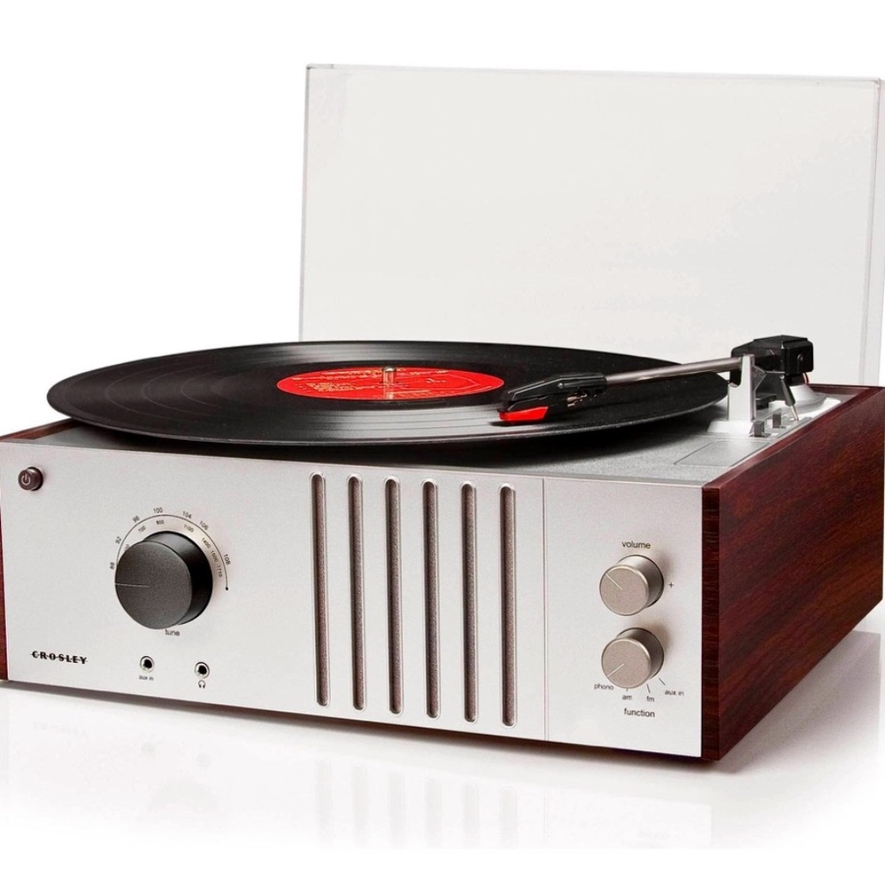 Crosley Record Player 3-Speed Turntable Record Player With AM/FM Radio (Mahogany